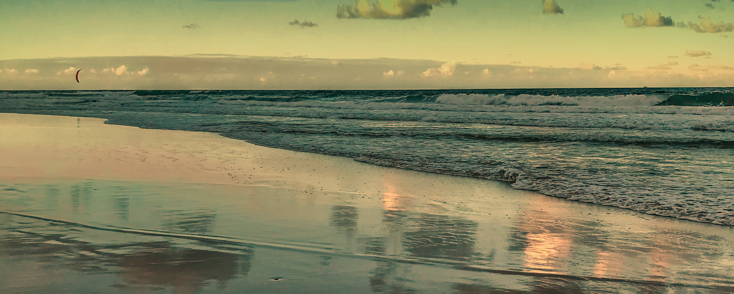 Sunshine Coast shoreline in the golden hour.